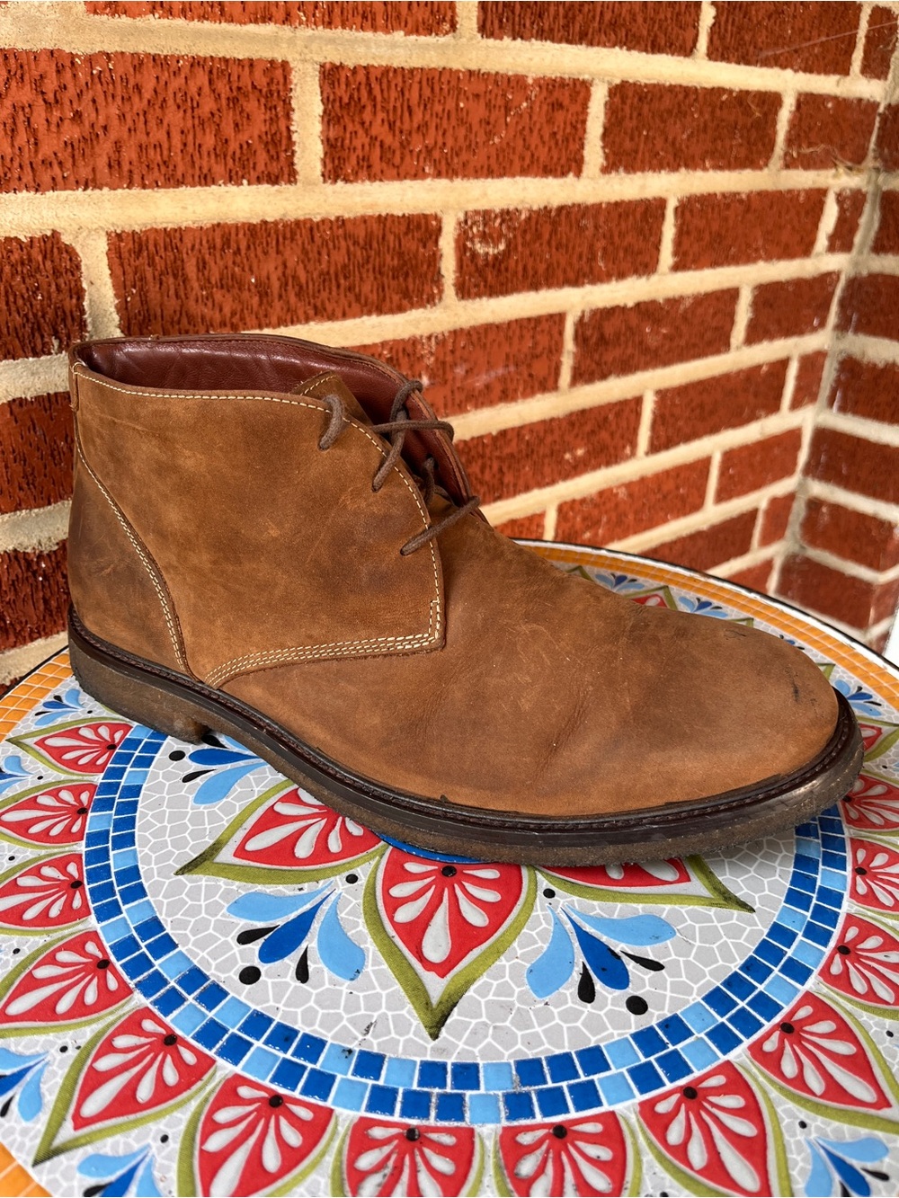 Johnston & Murphy Copeland Chukka Mens 11 Brown Oiled Full Grain Leather Boots